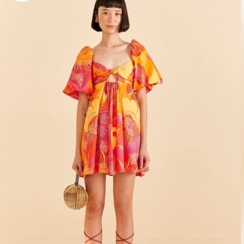 FARM RIO Summer Garden Ombre Mini Dress, SIZE LARGE 0760